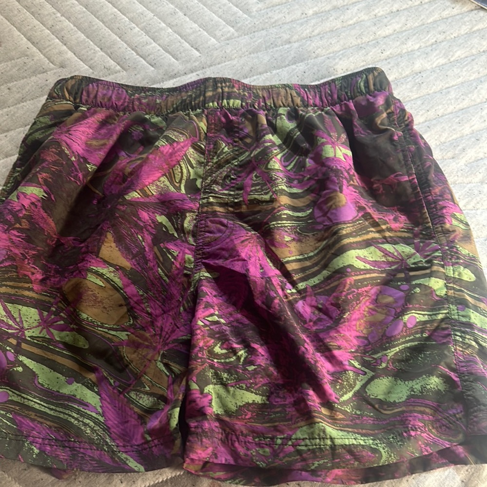 graphic tie die swim shorts